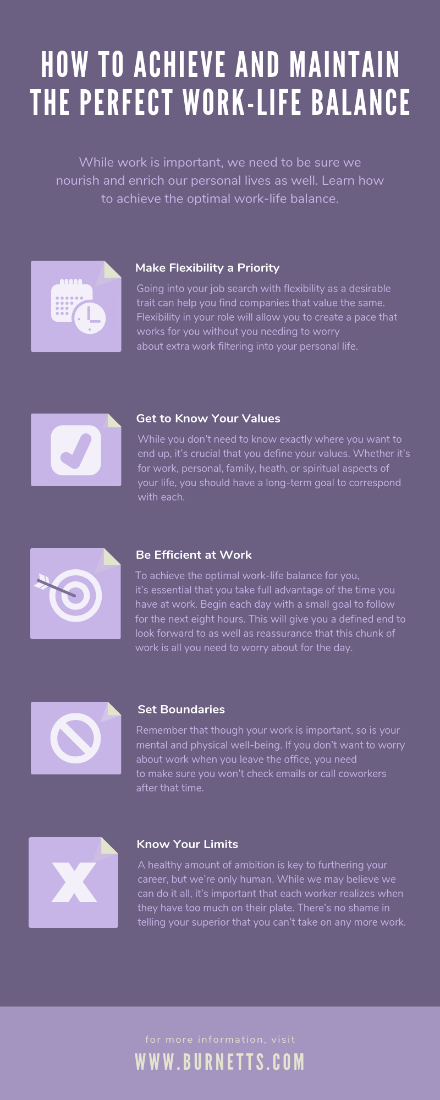 How to Achieve and Maintain the Perfect Work-Life Balance infographic